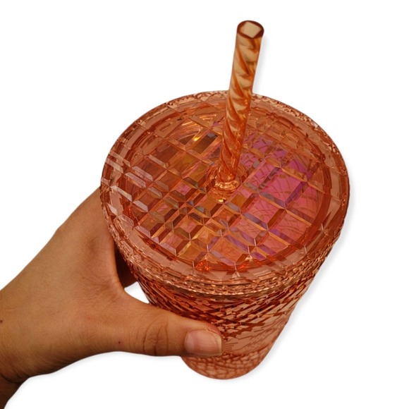 2021 Starbucks Holiday Jeweled Studded Tumbler Cup Grande 16oz Rose Gold NEW! - Picture 3 of 4